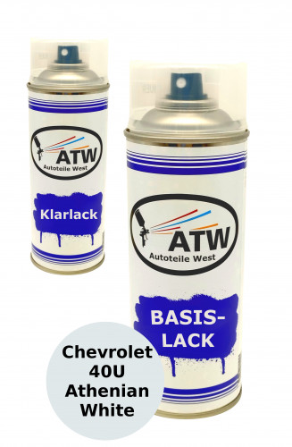 Autolack für Chevrolet 40U Athenian White +400ml Klarlack Set